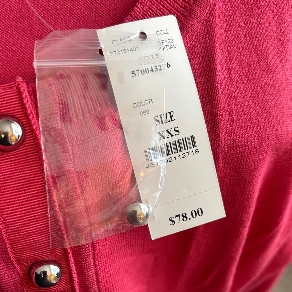WHBM Pink Button-Up Cardigan NWT - Picture 7 of 7